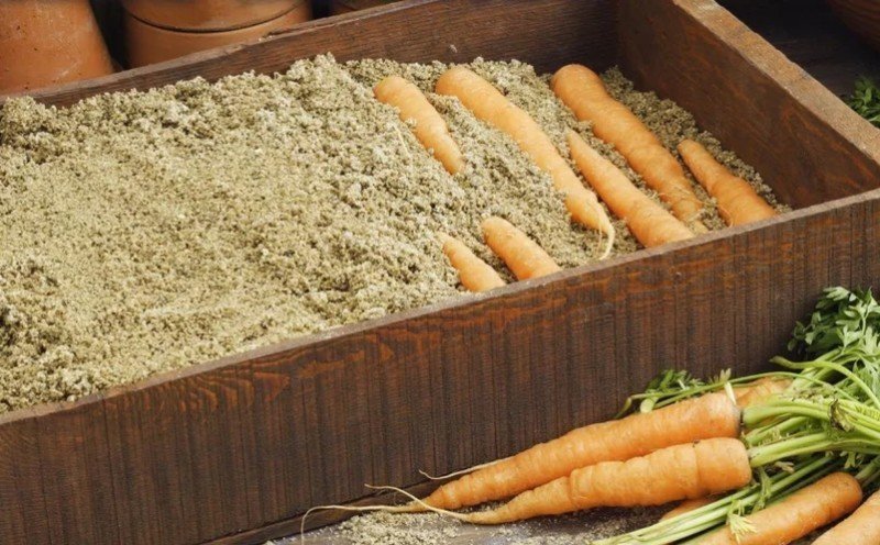 Хранение моркови в буртах