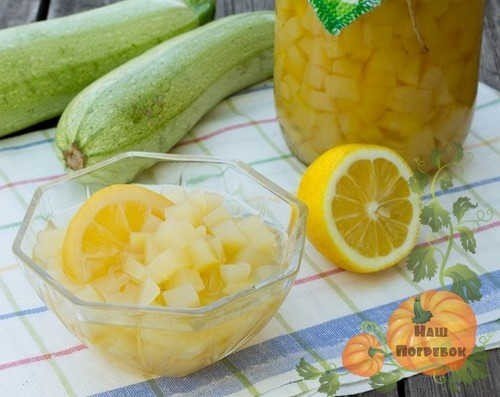 Рецепт варенья из кабачков с лимоном и корицей и молотым имбирем