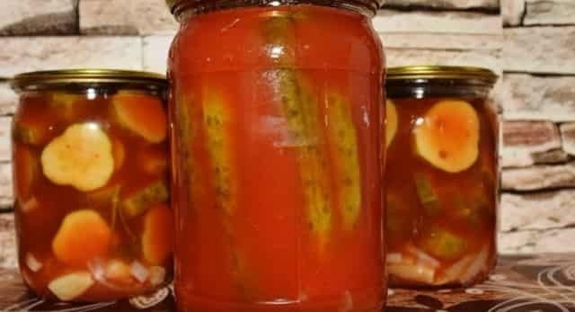 Огурцы в томатной заливке на зиму рецепты