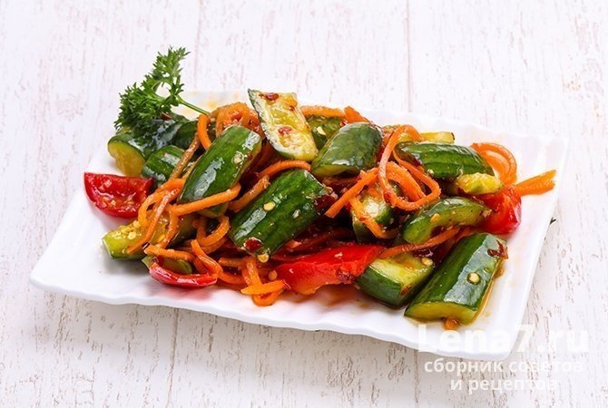 Салат из огурцов и моркови по-корейски
