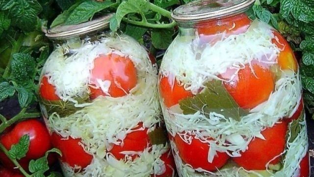 Готовим впрок: маринованные, соленые, малосольные помидоры с капустой на зиму в банках и в кастрюле