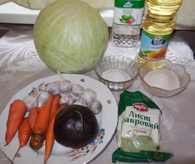Ингредиенты для приготовления корейской капусты