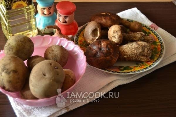 Картошка с солеными грибами